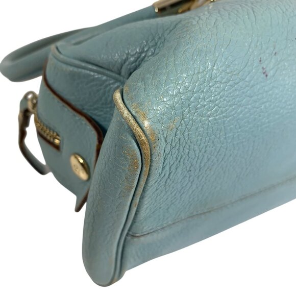 KATE SPADE Light Blue Pebbled Leather Barrel Baguette Shoulder Hand Bag - Picture 14 of 16